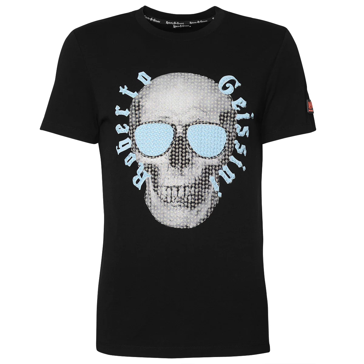Stitched Skull T-Shirt Schwarz Blau