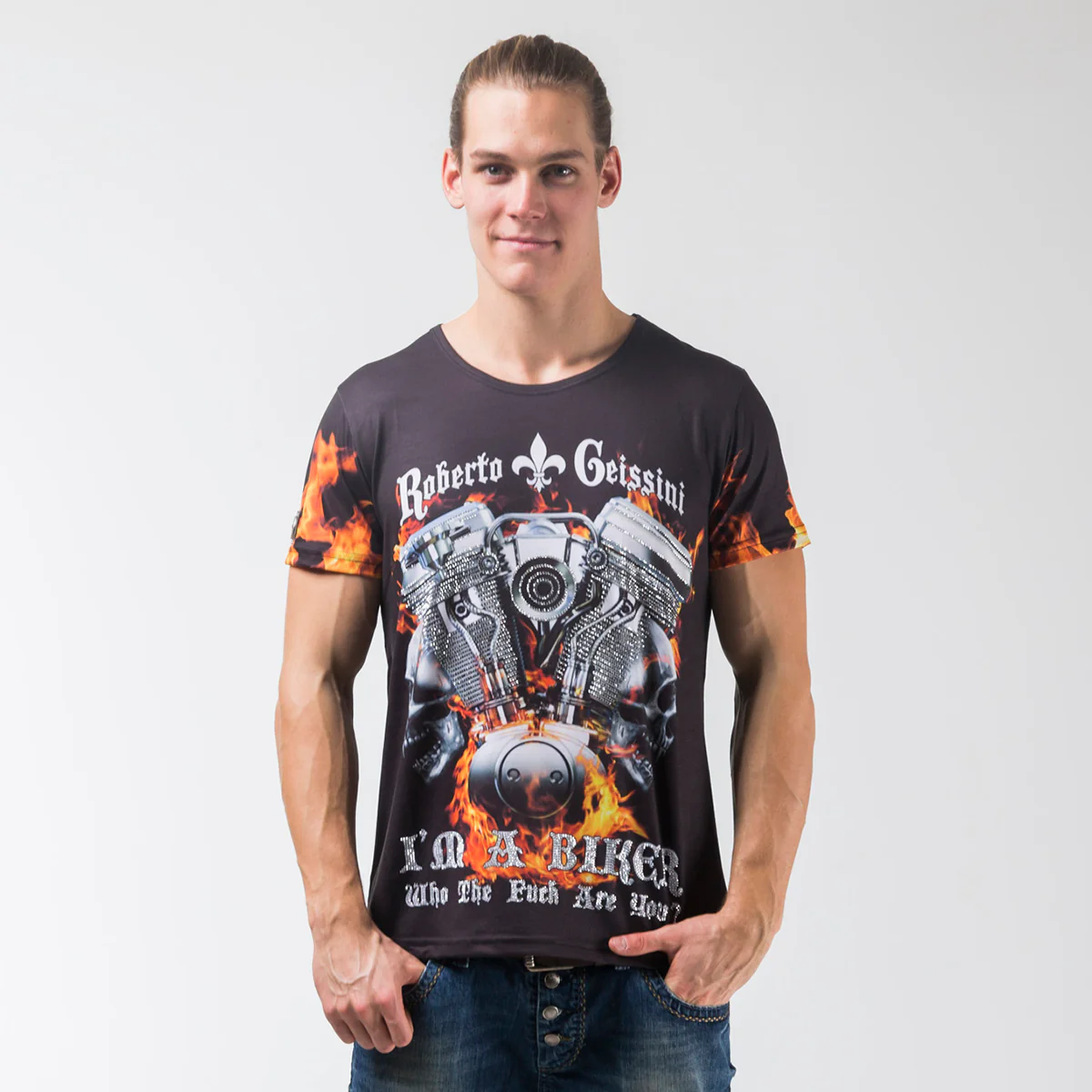 Biker Engine T-Shirt Schwarz